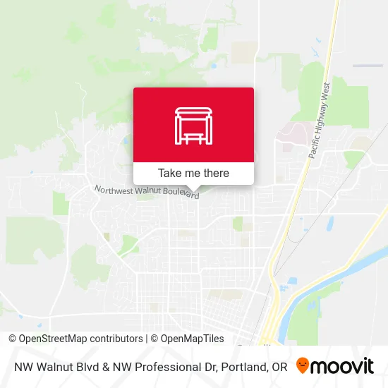 NW Walnut Blvd & NW Professional Dr map