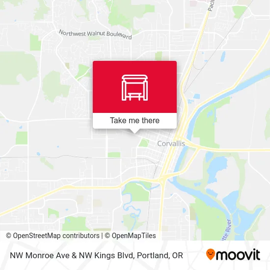 NW Monroe Ave & NW Kings Blvd map