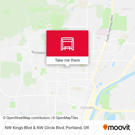 NW Kings Blvd & NW Circle Blvd map