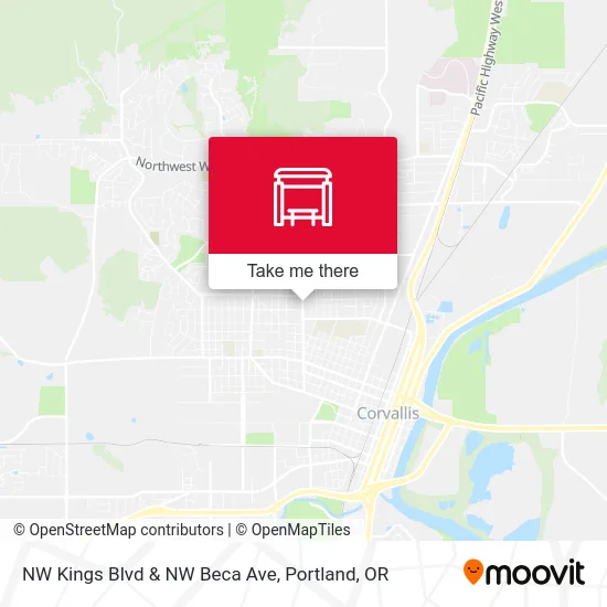 NW Kings Blvd & NW Beca Ave map