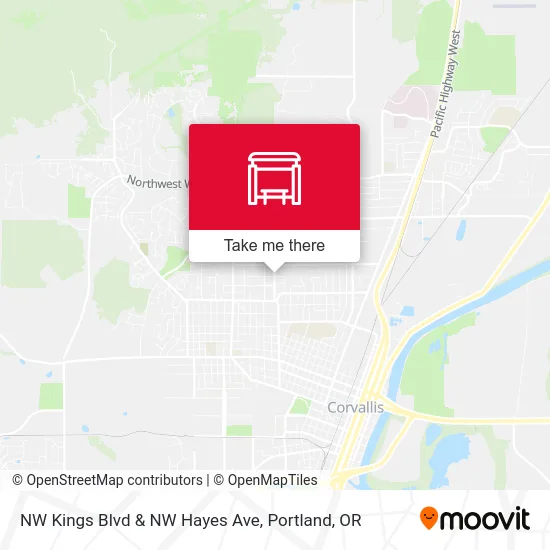 NW Kings Blvd & NW Hayes Ave map