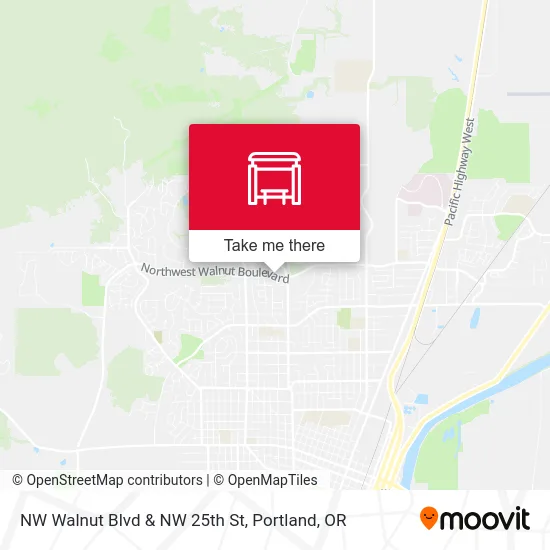 NW Walnut Blvd & NW 25th St map