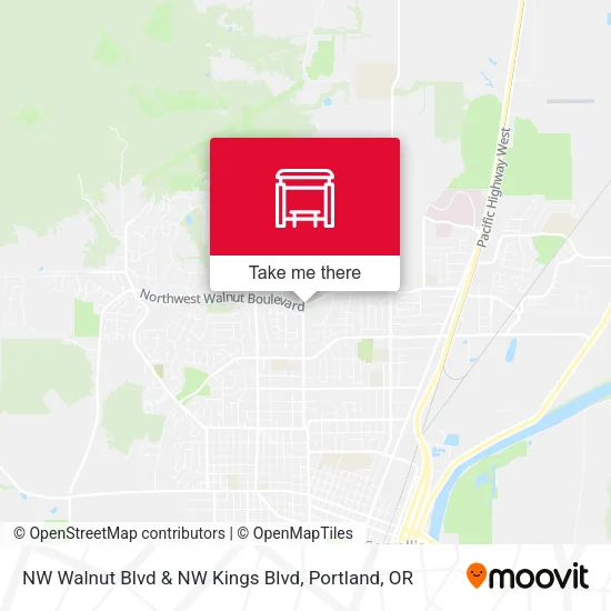 NW Walnut Blvd & NW Kings Blvd map