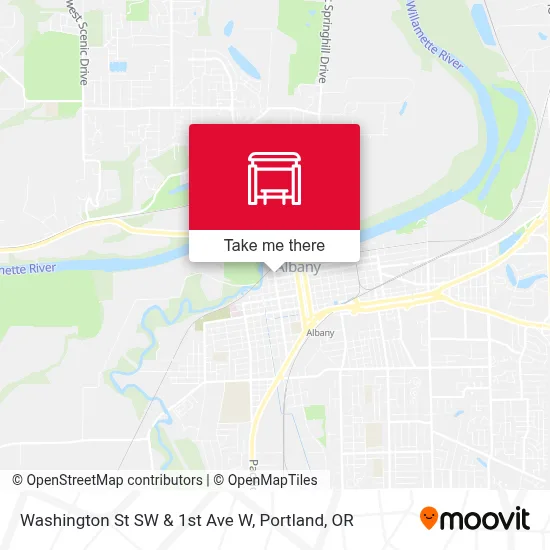 Washington St SW & 1st Ave W map