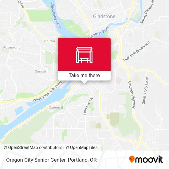 Oregon City Senior Center map