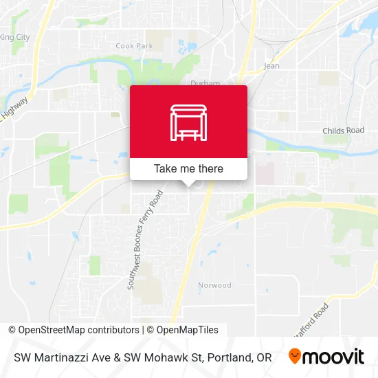 SW Martinazzi Ave & SW  Mohawk St map