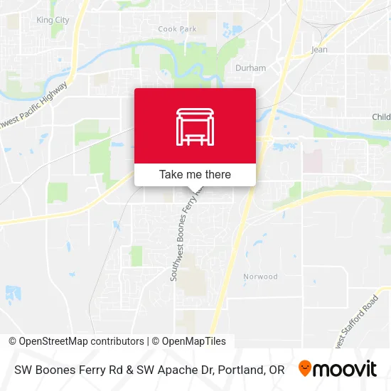 Mapa de SW Boones Ferry Rd & SW Apache Dr