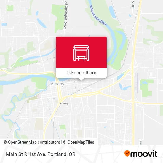 Main St & 1st Ave map