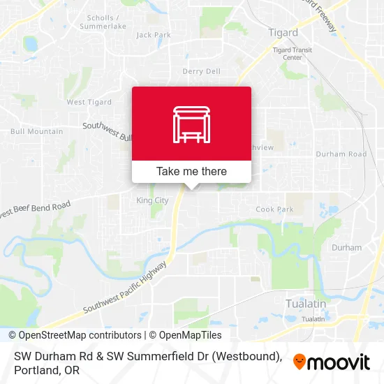 SW Durham Rd & SW Summerfield Dr (Westbound) map