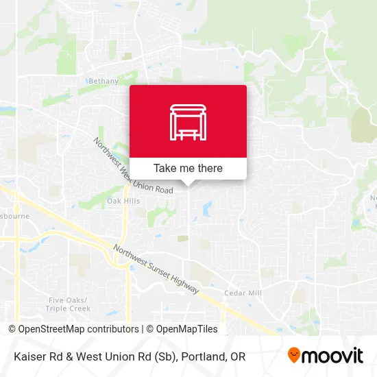 Kaiser Rd & West Union Rd (Sb) map