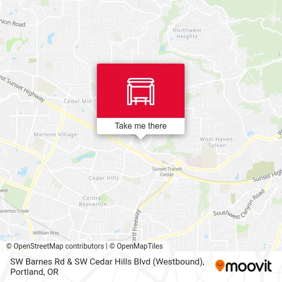 SW Barnes Rd & SW Cedar Hills Blvd (Westbound) map