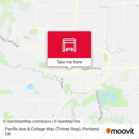Pacific Ave & College Way (Trimet Stop) map
