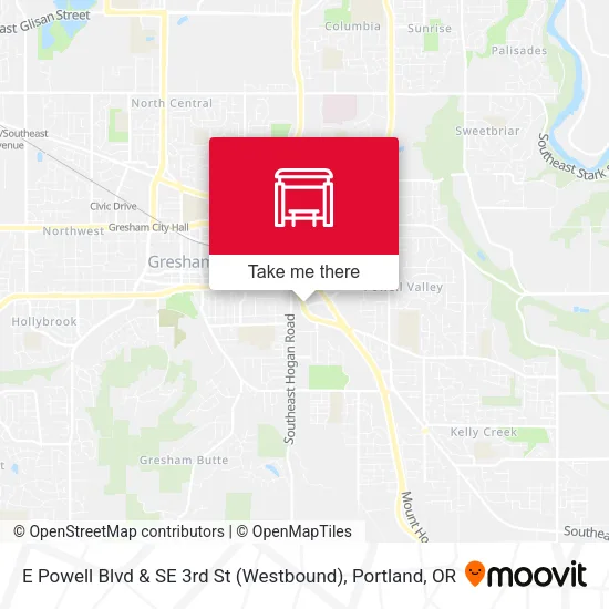 E Powell Blvd & SE 3rd St (Westbound) map