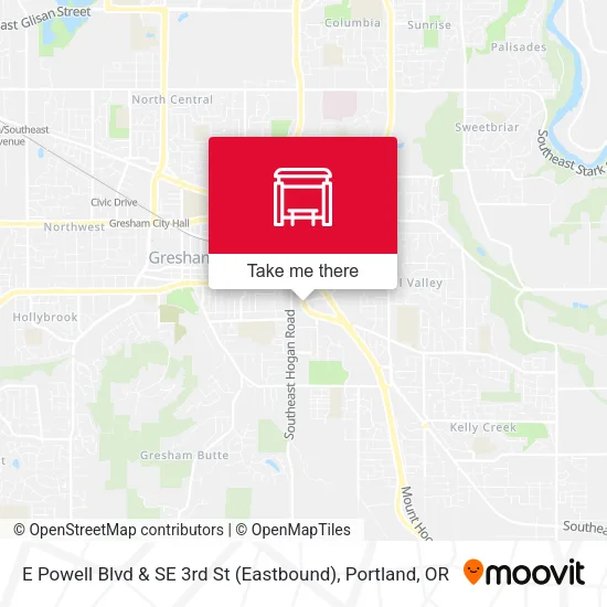 E Powell Blvd & SE 3rd St (Eastbound) map