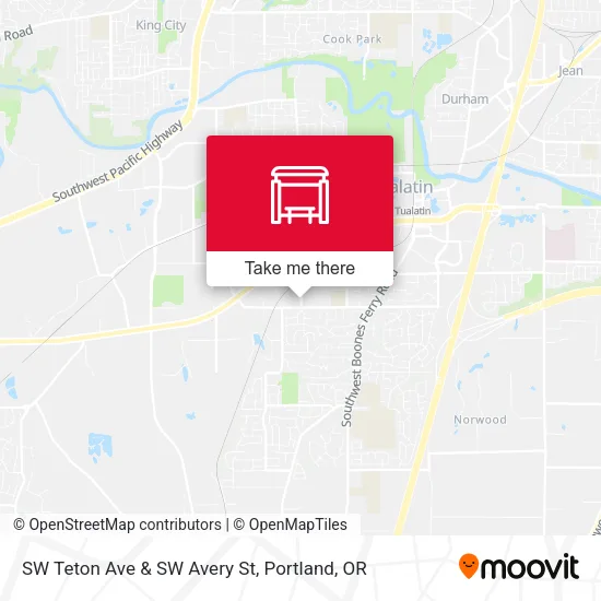 Mapa de SW Teton Ave & SW Avery St