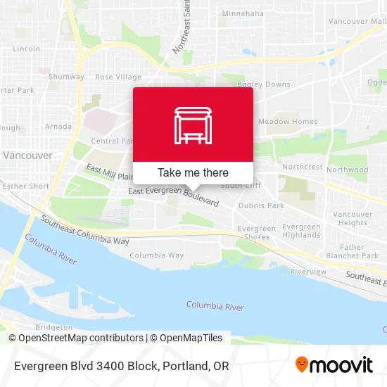 Evergreen Blvd 3400 Block map