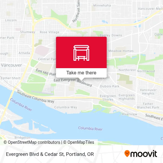 Evergreen Blvd & Cedar St map