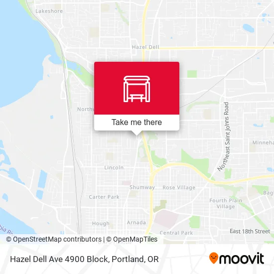 Hazel Dell Ave 4900 Block map