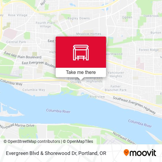 Evergreen Blvd & Shorewood Dr map