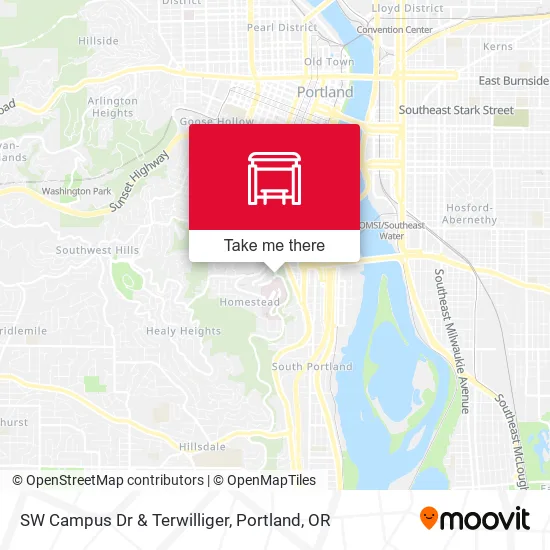 Mapa de SW Campus Dr & Terwilliger