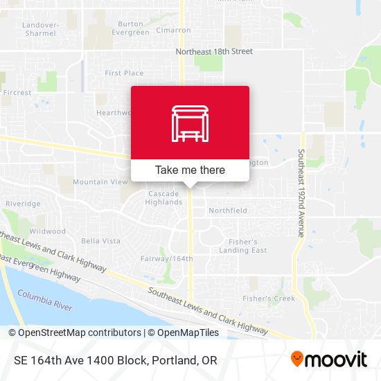 Mapa de SE 164th Ave 1400 Block