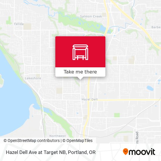 Hazel Dell Ave at Target NB map