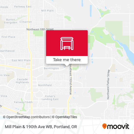 Mill Plain & 190th Ave WB map