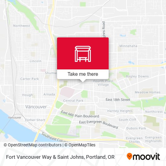 Fort Vancouver Way & Saint Johns map