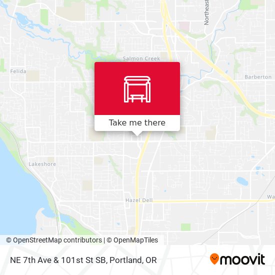 NE 7th Ave & 101st St SB map