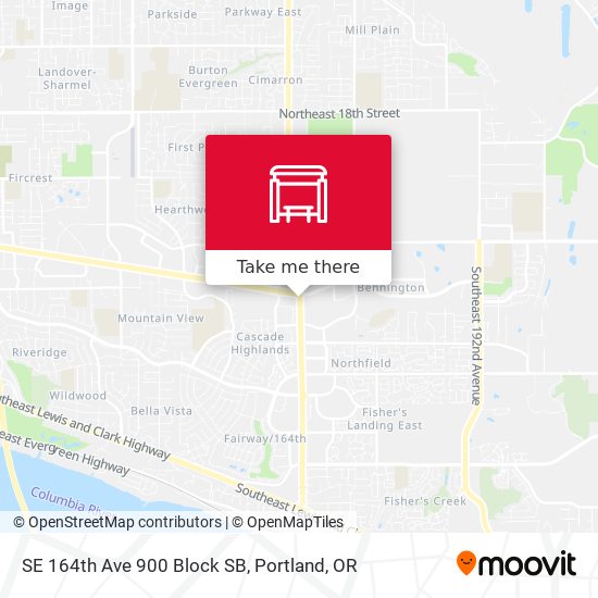 SE 164th Ave 900 Block SB map