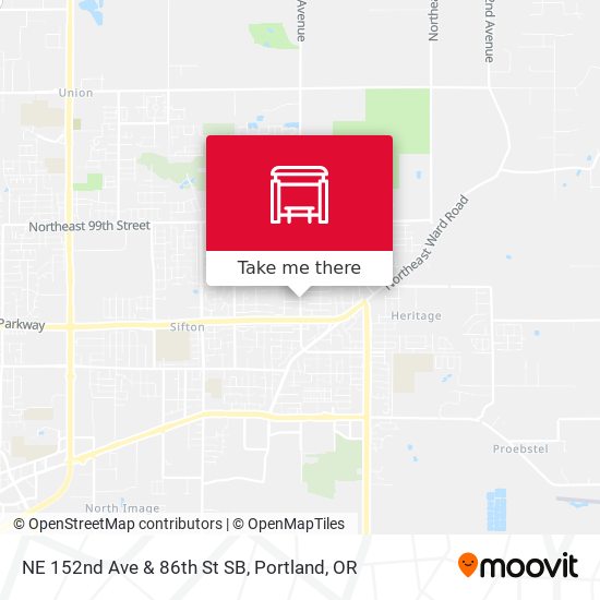 NE 152nd Ave & 86th St SB map