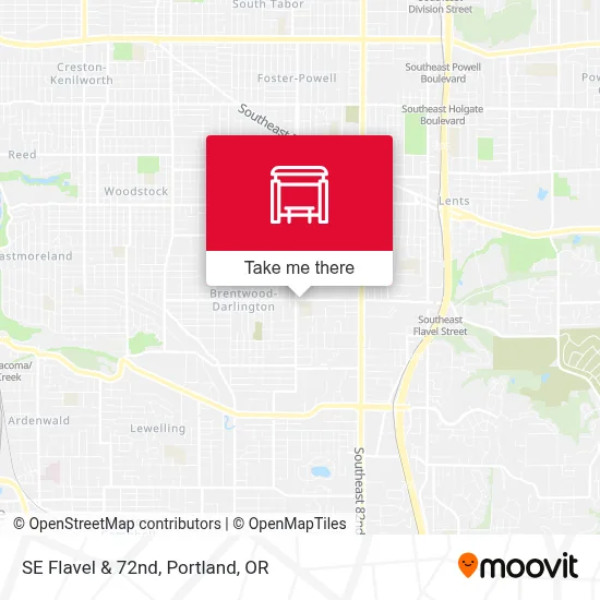 SE Flavel & 72nd map
