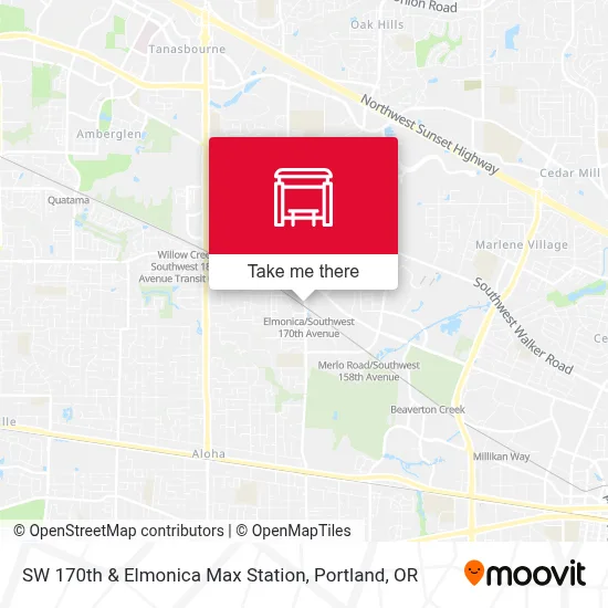 SW 170th & Elmonica Max Station map
