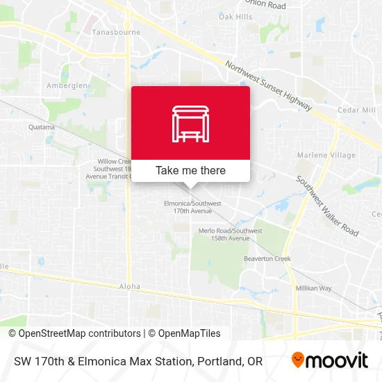SW 170th & Elmonica Max Station map