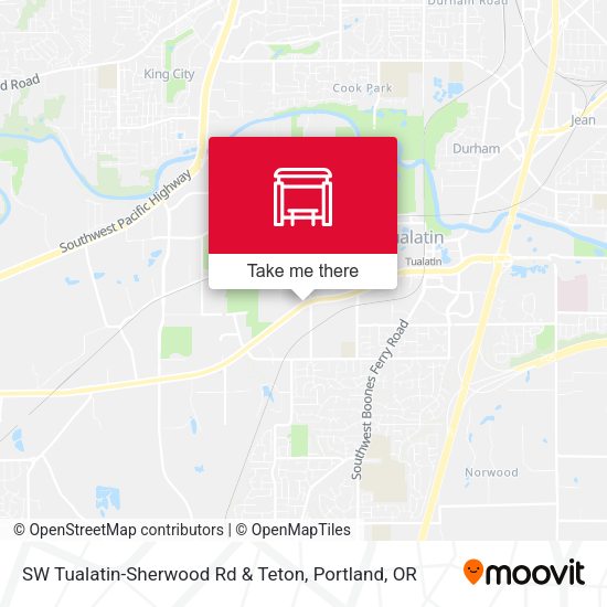 SW Tualatin-Sherwood Rd & Teton map