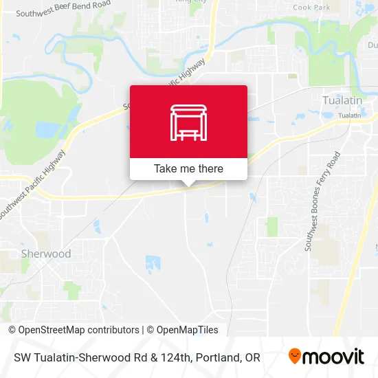 SW Tualatin-Sherwood Rd & 124th map