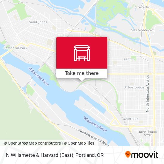 N Willamette & Harvard (East) map