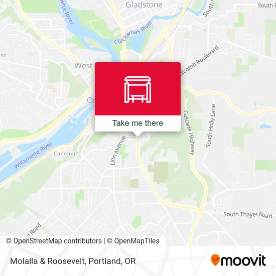 Molalla & Roosevelt map