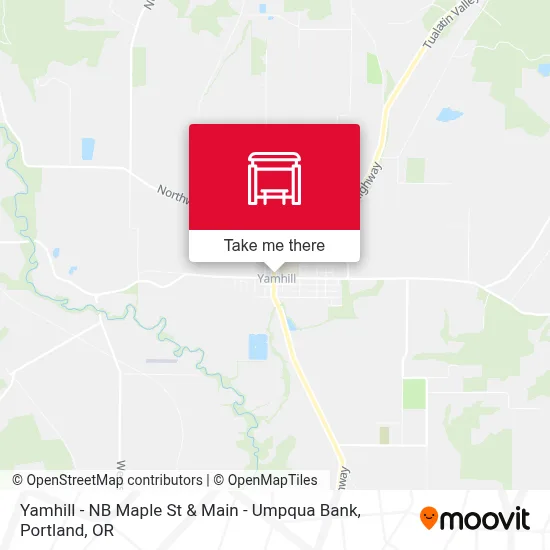 Yamhill - NB Maple St & Main - Umpqua Bank map