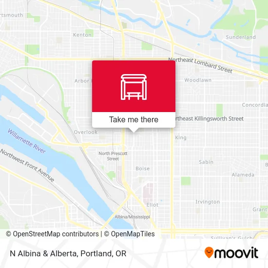 N Albina & Alberta map