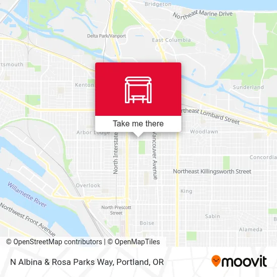 N Albina & Rosa Parks Way map