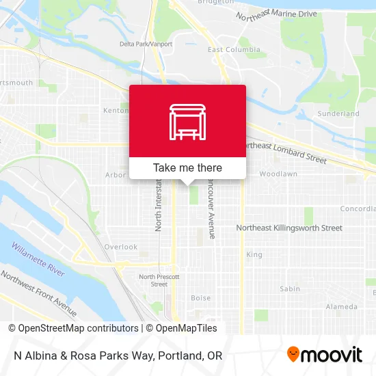 N Albina & Rosa Parks Way map