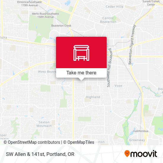 Mapa de SW Allen & 141st