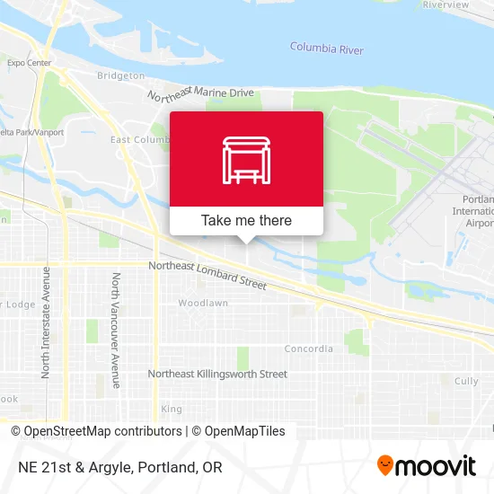 NE 21st & Argyle map