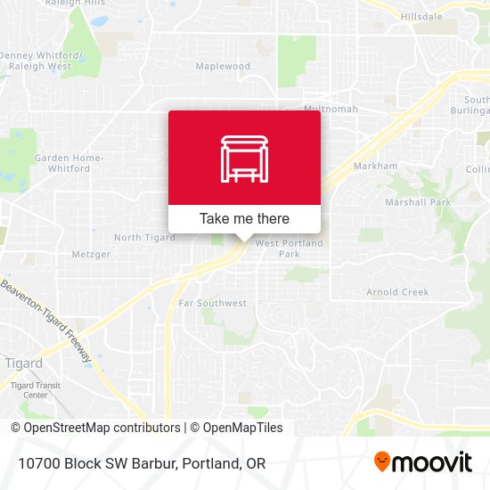 10700 Block SW Barbur map