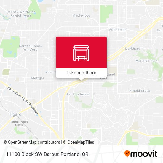 11100 Block SW Barbur map