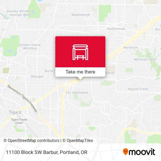 Mapa de 11100 Block SW Barbur