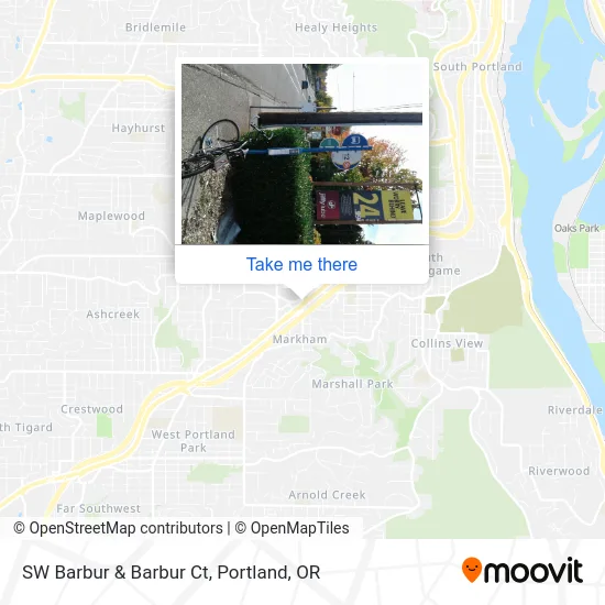 SW Barbur & Barbur Ct map