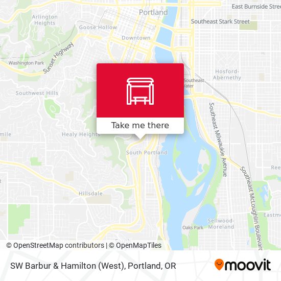 SW Barbur & Hamilton (West) map