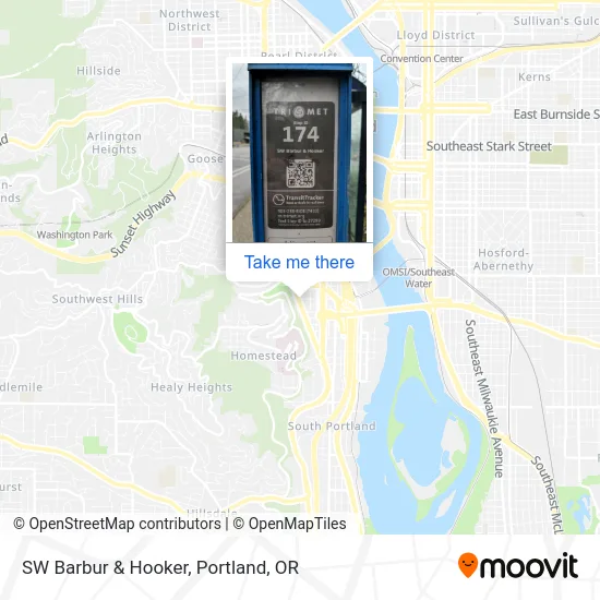SW Barbur & Hooker map
